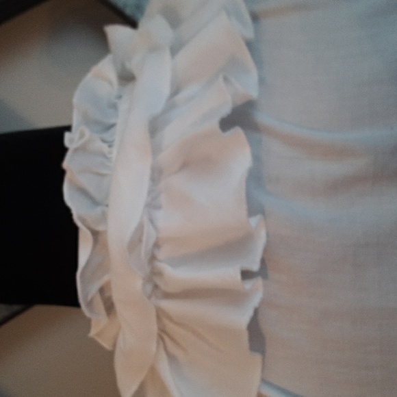 SUNNY LEIGH Light Cotton Sleeveless Ruffled Collar Fitted Blouse - Picture 9 of 12